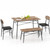 Modern 4-Piece Dining Set with Wood Top Table 2 Chairs and Bench Q280-FPDTSC1592837