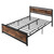 Queen Size FarmHouse Metal Wood Platform Bed Headboard Footboard Q280-QUFA1499
