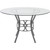 Round 48-inch Glass Top Dining Table with Silver Metal Frame Q280-CSFCGDT22351935