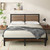 Full Metal Platform Bed Frame with Bamboo Wood Slat Headboard and Footboard Q280-KAFU8910
