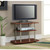 Modern Wood and Metal TV Stand in Cherry Brown Finish Q280-CETVS958781561