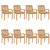  Stacking Patio Chairs with Cushions 8 pcs Solid Teak Wood A949-3073282