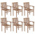  Stackable Chair Set of 6 Warm Brown Solid Teak Wood Standard A949-3073377