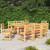 Garden Dining Set Teak Brown Solid Teak Wood 9 Piece Set Durable A949-3157190