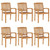 Garden Chair Set of 6 Gray Teak wood, Polyester Standard A949-3073267