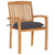 Garden Chair Set of 6 Gray Teak wood, Polyester Standard A949-3073267