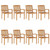 Stacking Patio Chairs with Cushions 8 pcs Solid Teak Wood A949-3073279