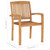Stacking Patio Chairs with Cushions 4 pcs Solid Teak Wood A949-3073259