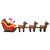 Santa Reindeer Sleigh Multicolor Fabric Large A949-288849