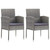 Garden Chair Set of 2 Gray PE rattan, steel, 100% polyester A949-318705