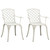 Garden Chair Set of 2 White Cast Aluminum Medium Durable A949-315574