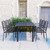 Garden Dining Set Black Powder-coated steel, glass, cotton rope A949-3060211