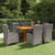 Dining Set Grey Solid acacia wood, Poly rattan, Steel 7 Piece Set A949-3072125