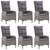 Dining Set Grey Solid acacia wood, Poly rattan, Steel 7 Piece Set A949-3072125