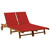 Sunlounger Wooden brown, Red Cushion A949-3061380