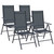 Garden Furniture Set Black Aluminum and Textilene 5 Piece Set A949-44447