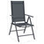 Garden Furniture Set Black Aluminum and Textilene 5 Piece Set A949-44447