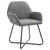 Dining Chair Set of 4 Dark Grey Fabric and powder-coated steel A949-277096