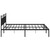 Bed Frame Black Powder-Coated Steel Queen Bed Bed Frame A949-373697