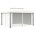 Gazebo with Curtain 13.1'x9.8' Cream White Aluminum A949-3053375