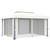 Gazebo with Curtain 13.1'x9.8' Cream White Aluminum A949-3053375