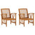 Garden Chair Set of 2 Natural Wood Solid acacia wood Standard A949-310266