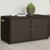 Garden Storage Cabinet Brown PE rattan, powder-coated steel Medium A949-365568