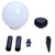 Garden Lamp Set of 8 White shiny ball, black tube Tough plastic A949-277114
