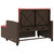 Patio Sofa Brown and Red Poly Rattan 2-Seater A949-365139