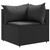 Patio Lounge Set Set of 8 Black PE rattan 9 Piece Set A949-3308203