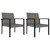 Dining Chair Set of 2 Gray Poly rattan, powder-coated steel, fabric A949-315112