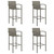 Garden Bar Set Grey PE rattan, powder-coated steel, tempered glass A949-3187655
