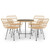 Garden Dining Set Rattan brown Poly rattan 5 Piece Set Durable A949-3157841