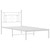 Bed Frame White Powder-Coated Steel Single Bed Frame A949-374383