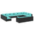 Garden Lounge Set Black and Water Blue A949-3102105