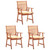 Outdoor Chair Set of 3 Natural wood Solid acacia wood Standard A949-3064349