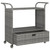 Bar Cart with Drawer Gray 39.4"x17.7"x38.2" Poly Rattan A949-316664