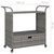 Bar Cart with Drawer Gray 39.4"x17.7"x38.2" Poly Rattan A949-316664