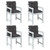 Lowback Chair Cushion Set of 4 Melange Anthracite 100% Polyester A949-4002377