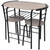 Dining Set Black MDF, Iron Medium Sleek Breakfast Bar Set A949-243001