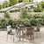Garden Dining Set Grey PE Rattan, Powder-Coated Steel, Tempered Glass A949-3184982