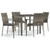 Garden Dining Set Grey PE Rattan, Powder-Coated Steel, Tempered Glass A949-3184982