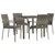 Garden Dining Set Grey PE Rattan, Powder-Coated Steel, Tempered Glass A949-3184982
