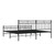 Bed Frame Black Steel Full Bed Frame Rectangular Modern A949-373714