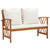 Garden Lounge Set Cream white, Natural wood finish A949-310273