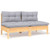 Garden Lounge Set Grey, Natural Wood Solid Pinewood, 100% Polyester A949-3096165