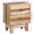 Bedside Cabinet Beige Solid reclaimed wood Small Storage A949-244234