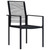Dining Set Black Glass, Powder-Coated Steel, PVC Hollow Rattan A949-3060265