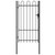 Fence Gate Single Door with Arched Top Steel 39.4"x68.9" Black A949-145743