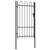 Fence Gate Single Door with Arched Top Steel 39.4"x68.9" Black A949-145743
